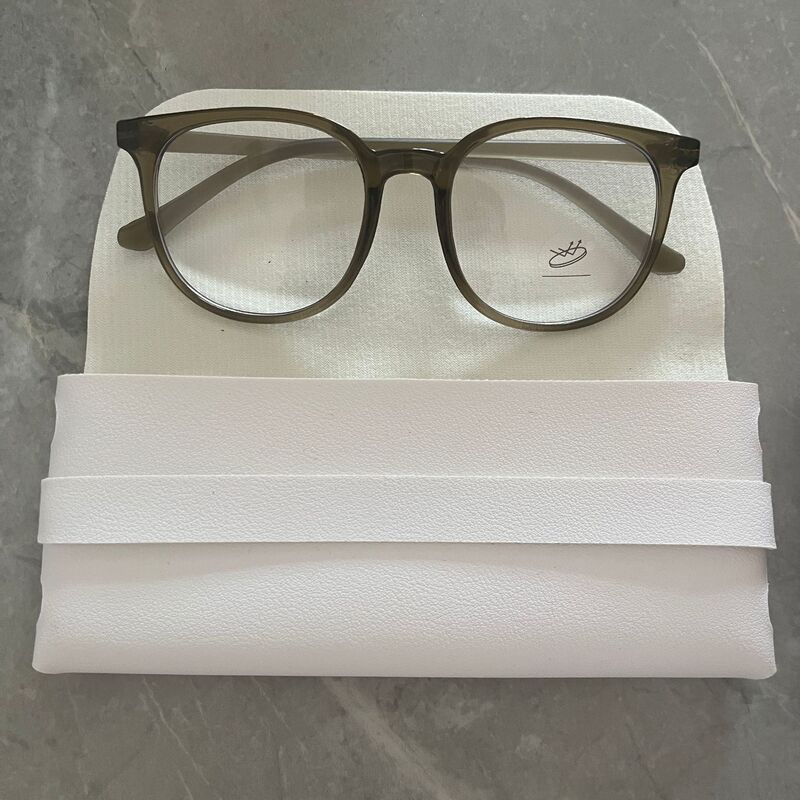 A28 Transparent Green Ultra-Light Large Frame Plain Prescription Glasses Frame Jie Qiansheng Non-Prescription High-Definition Anti-Blue Light Plain Glasses