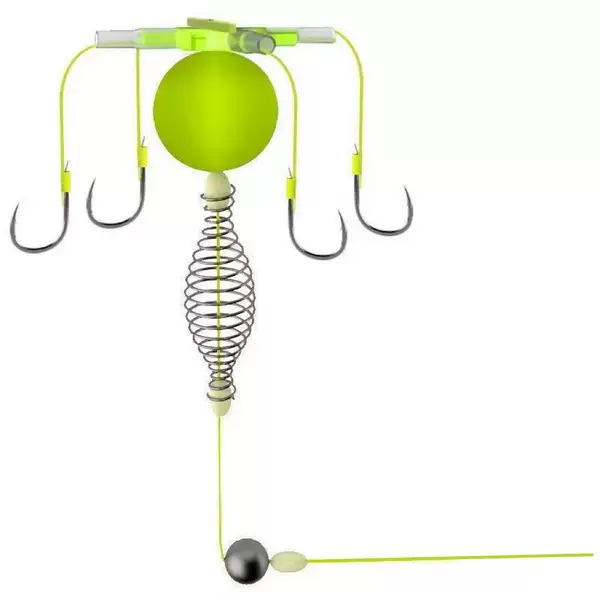 Anti-bottom small explosive hook four hook anti-hanging bottom anti-bottom hook buoyancy ball silver carp and bighead carp hook fishing set suit fishing gear supplies