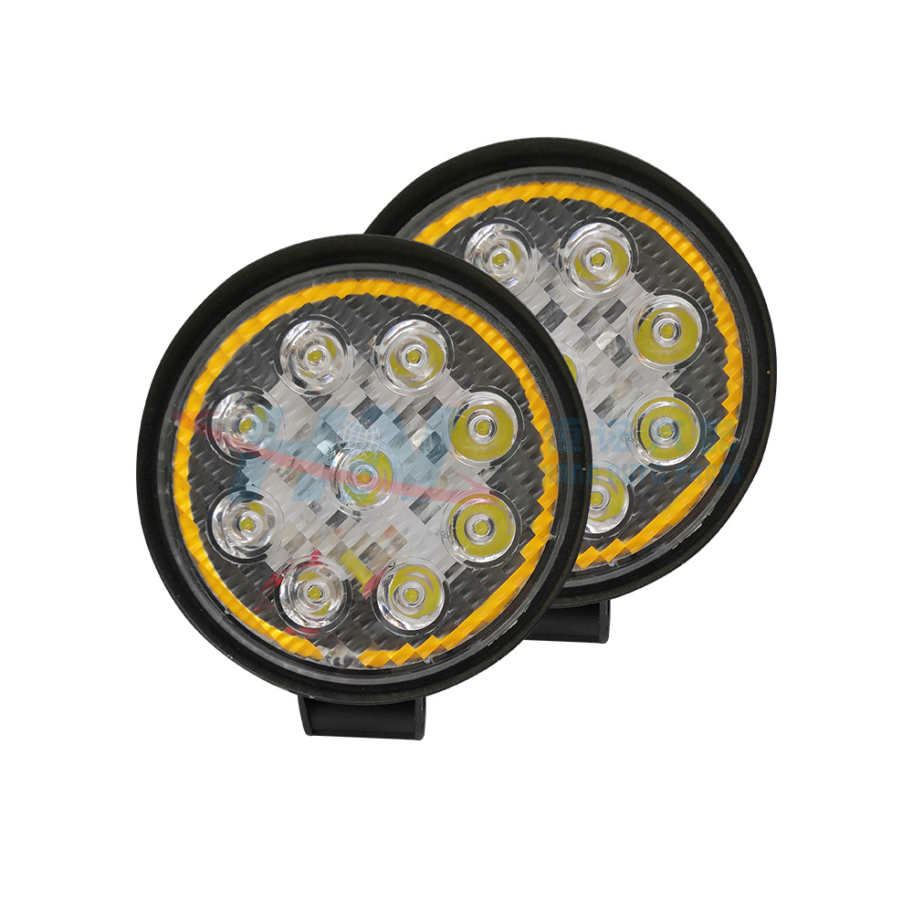 Luz DE TRABAJO redonda 9LED luz de trabajo camión coche luz de trabajo intermitente amarilla
