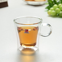 正品一屋窯耐高溫玻璃杯玻璃雙層隔熱杯玻璃雙層咖啡杯花茶杯75ML