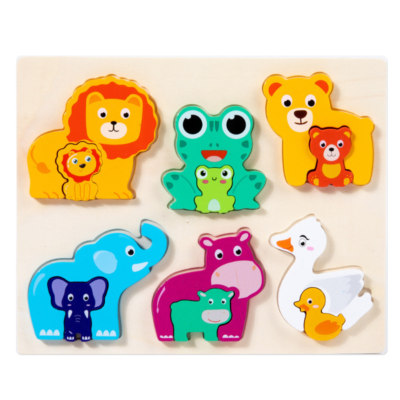 procesamiento de geometría estereoscópica clip puzzle infantil educación temprana de madera puzzle cognitivo de madera interactivo juguete de puzzle