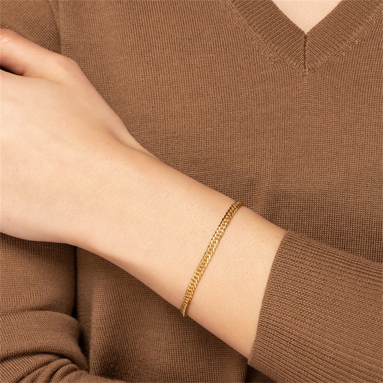 Bracelets Classification PVD Coated 14K Gold Real Gold Plated U Shape Stainless Steel Fashion Waterproof Non Tarnish 304 Stainless Steel Bracelets
