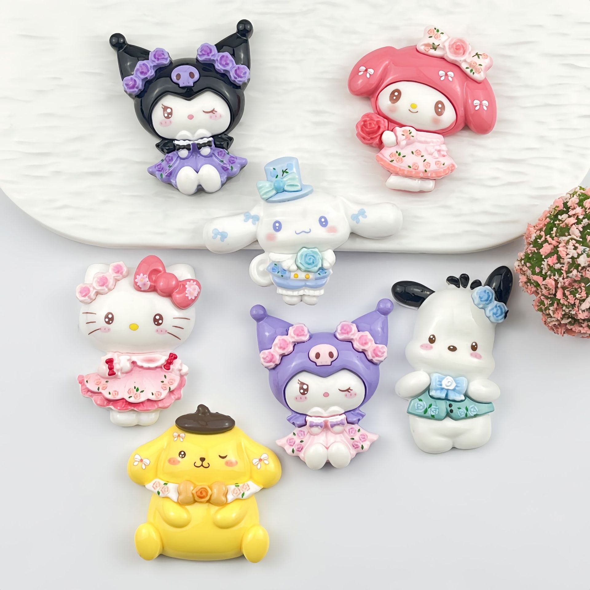 New Large Cartoon Sanrio Resin Jewelry Accessories Handmade DIY Cream Glue Hairpin Refrigerator Magnet Material