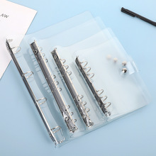 跨境透明6孔活页本pvc外壳手账本A5A6A4B5旅行手帐印章打卡笔记本