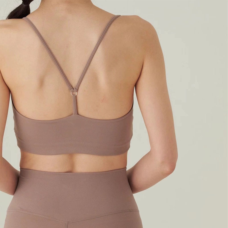 Comercio exterior deportes fitness chaleco belleza de las mujeres espalda con almohadilla en el pecho sensación desnuda alta elástica de secado rápido envuelto pecho yoga Honda sujetador entrega