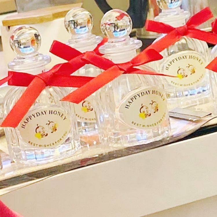 50ml网红ins风伴手礼玻璃空瓶100g蜂蜜瓶喜蜜回礼瓶婚庆玻璃球塞