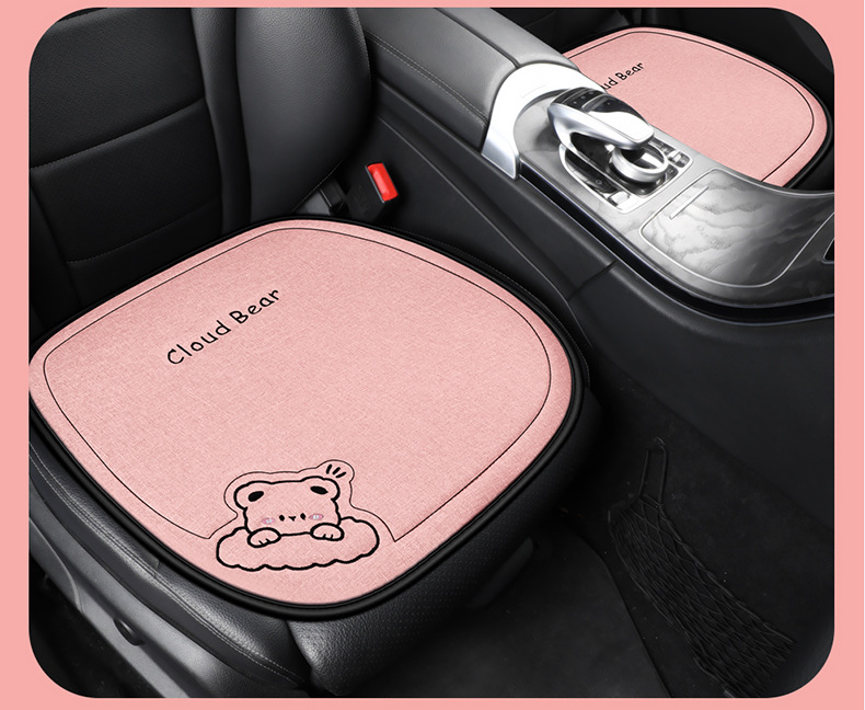 Car Seat Cushion, Suitable for All Seasons, Linen Seat Cushion Three-Piece Set, Rear Single-Piece Cushion, Car Interior Cushion, Wholesale Cross-Border