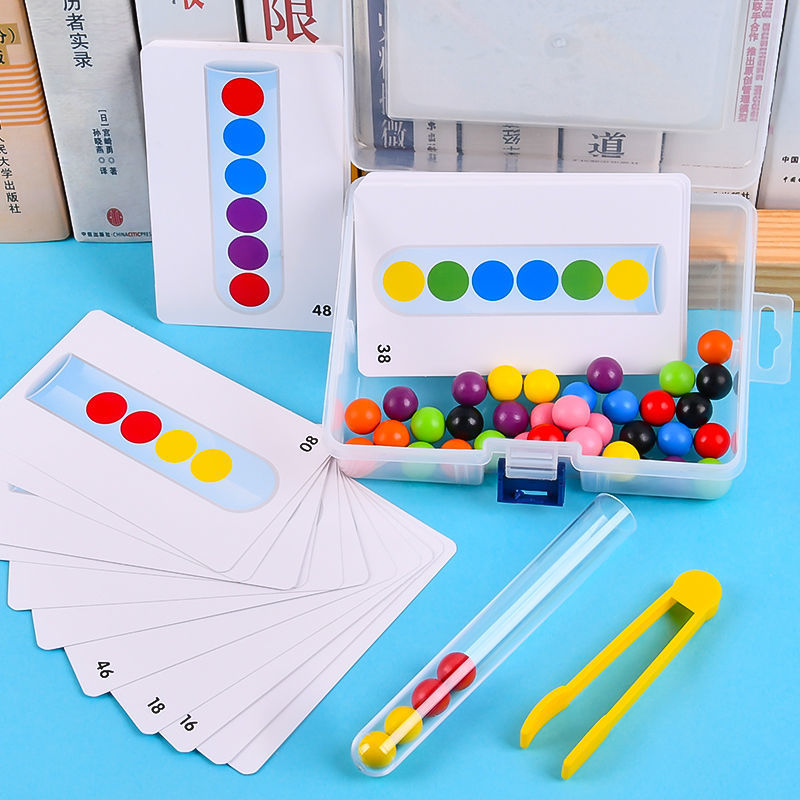 El juego de combinación de cuentas de clip de tubo de ensayo para niños beneficia la inteligencia, el ejercicio cognitivo del color, la coordinación mano-ojo, la educación temprana Montessori