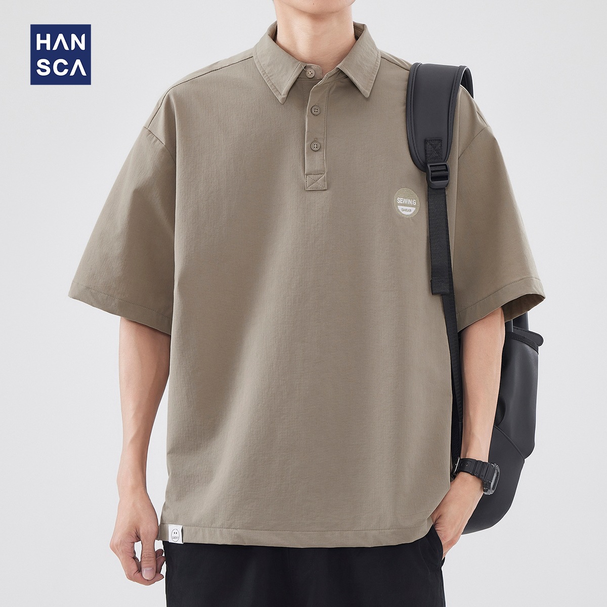 Hanska Quick-drying Lel Short-sleeved Shirt Men's Summer New Japanese Style Simple Breathable Outdoor Casual Loose Top