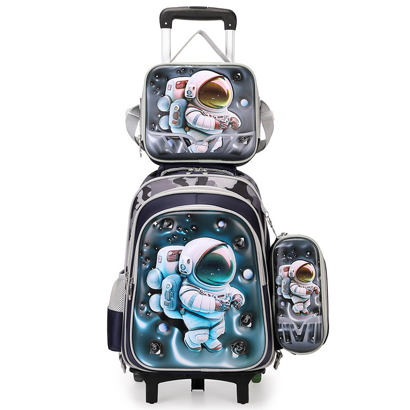 Nuevo tipo de bolsas de tirón de tres piezas de dibujos animados unicornio para niños mochila de espalda de gran capacidad para hombres