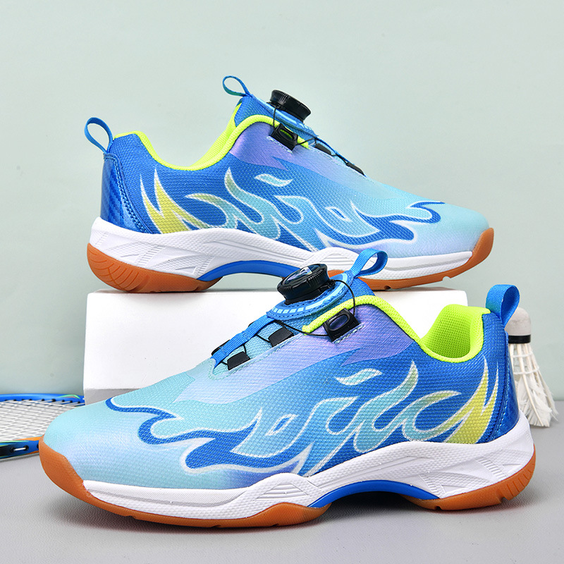Nuevos zapatos de bádminton infantiles Beacon transfronterizos jóvenes ligeros respirables y amortiguadores botones giratorios zapatos de tenis de mesa