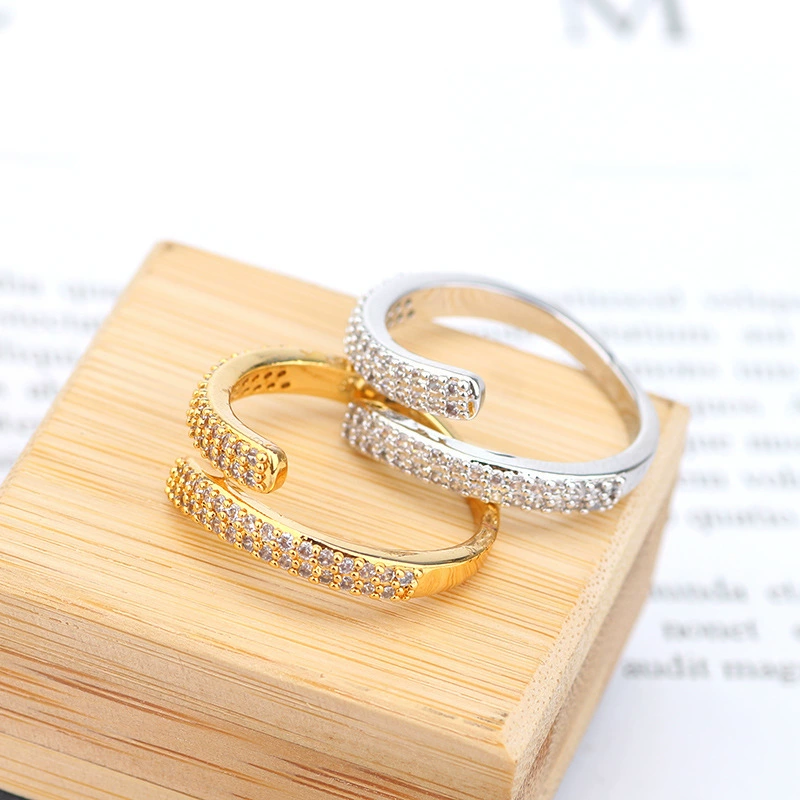 Fashionable brand bracelet, ring, set, zirconium, jewelry, accessory, simple and elegant design, Korean style, bright catchy style, wholesale