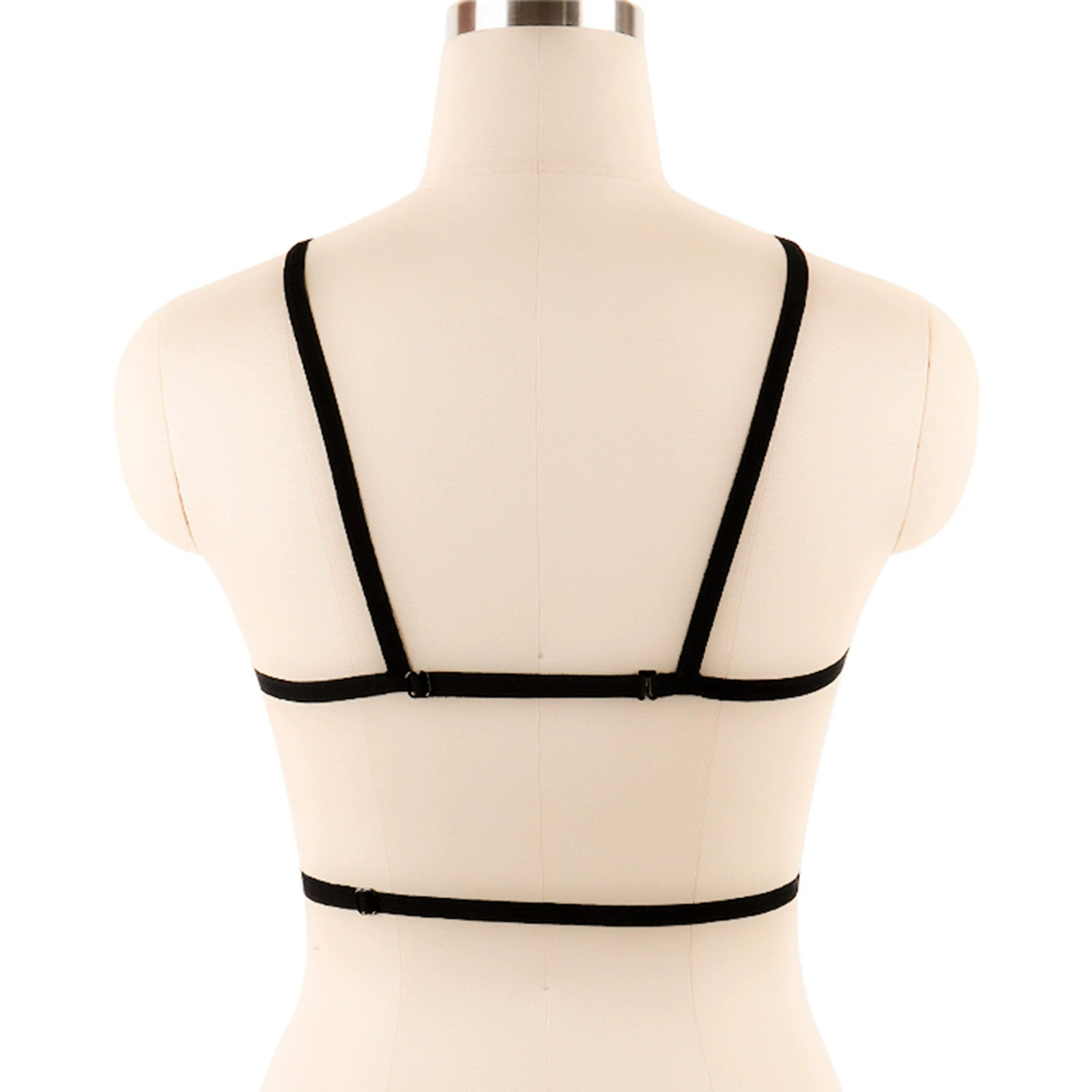 Strappy Harness Bralette, Handmade Elastic Adjustable Bra Belt, Black, One Size