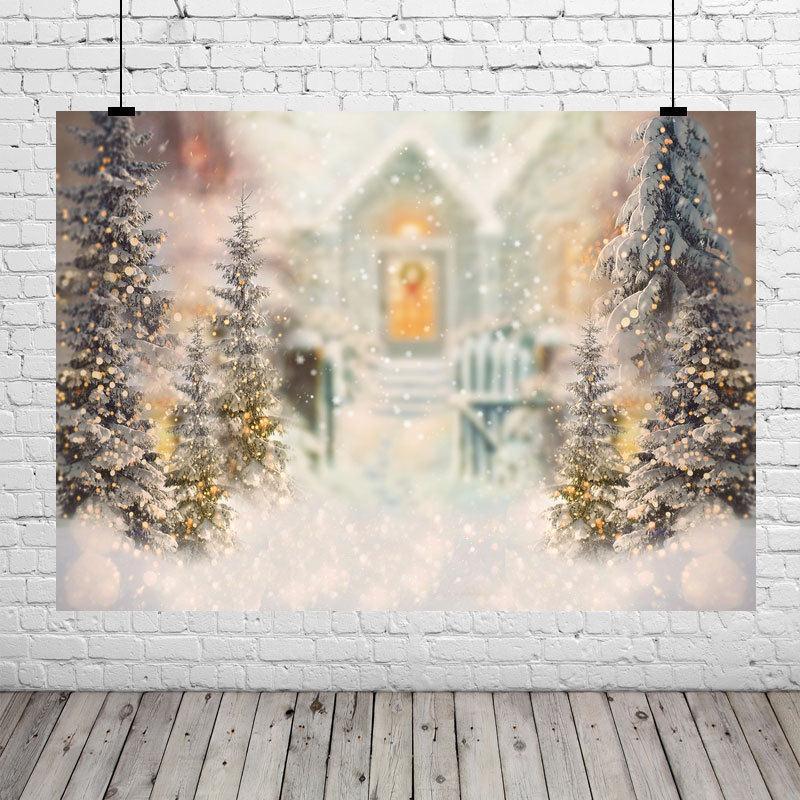 Christmas background cloth snow scene pa...