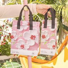 轻奢油画风外卖保温袋无纺布餐饮打包袋子节日礼品包装袋LOGO印刷