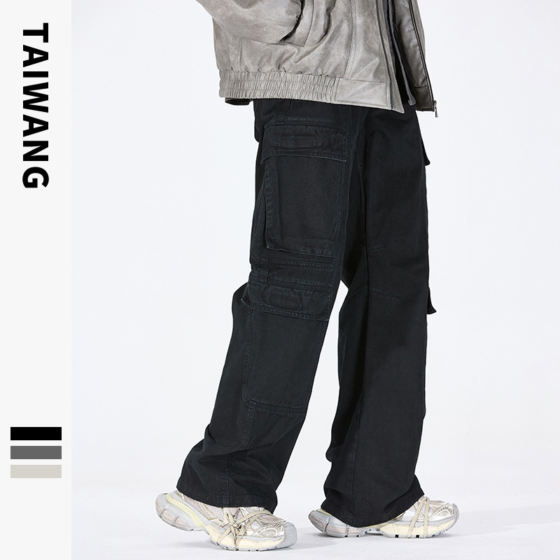 Men's Clothing Men's Wear 2024 Fashion Brand Casual Men's Clothing Dyed Multi Pocket Trousers Loose Floor Mopping Pants Men_voghion.com
