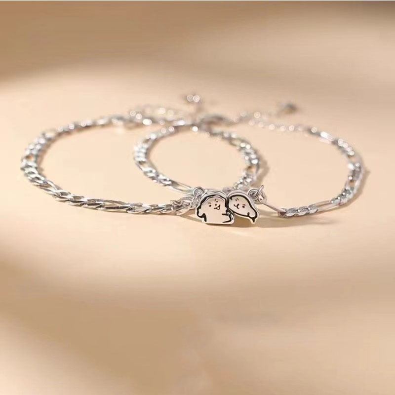 Sticking Puppy Magnetic Couple Bracelet for Men and Women A Pair of Split Small Cartoon Bracelet to Commemorate Birthday Gift