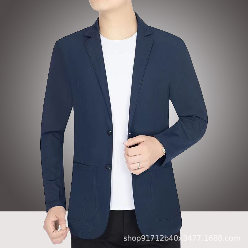 Ice Silk Suit Men's Spring and Autumn New Casual Suit Ultra-thin Suit Lightweight Single Western Sunscreen Jacket for Men