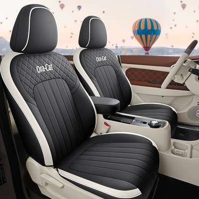 Modelə uyğun (Original) oturacaq örtükləri — Surrounding Cartoon Cushion Cover - mysterious-black-standard-edition-five-seater-special-for-good-cat-full-front-row-full-back-row