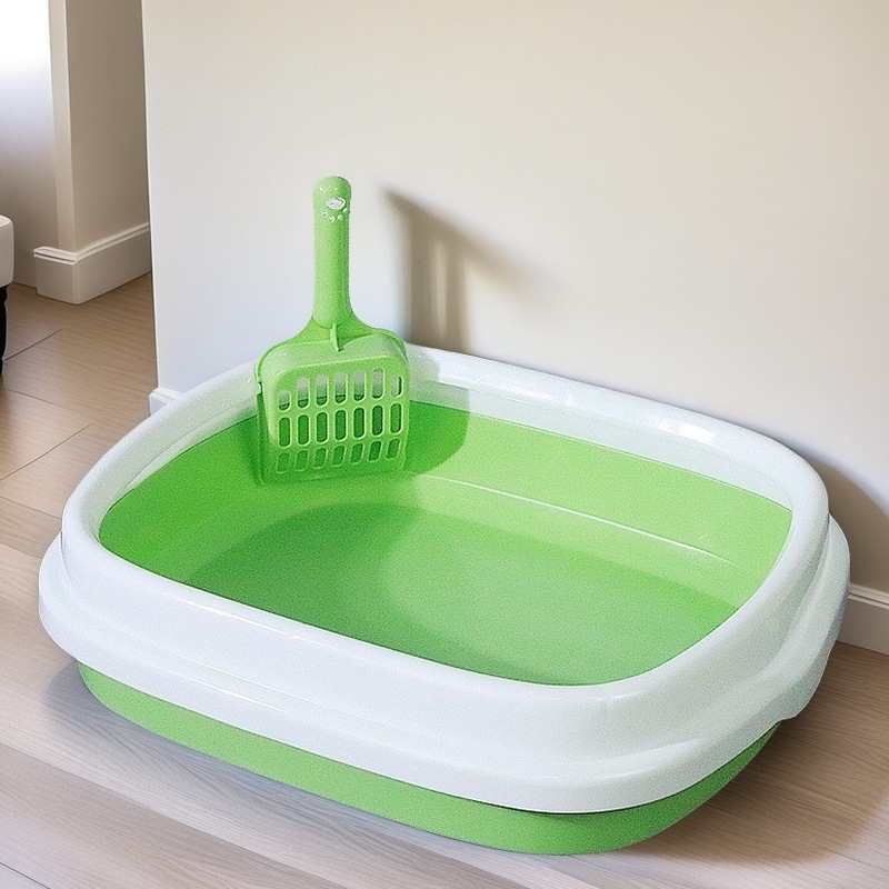Super gran lavabo de arena para gatos semicerrado anti-splash inodoro para gatos artículos de mascotas transfronterizos lavabo abierto para gatos al por mayor
