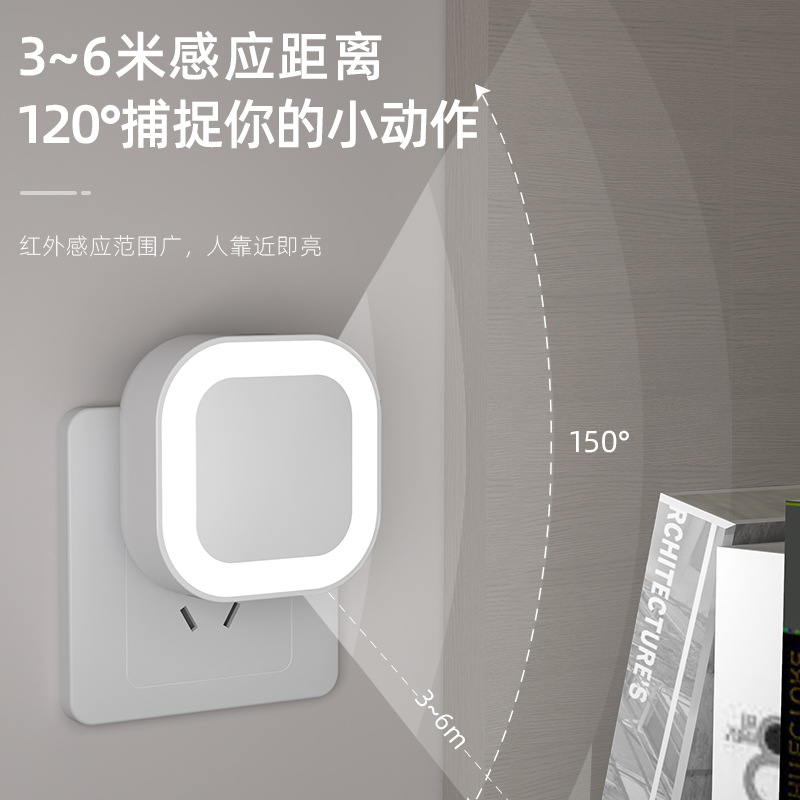 Logotipo publicitario regalo empresa de alta gama regalo de recuerdo hogar enchufable luz de sensor de control óptico luz led luz de noche