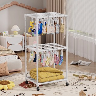 Storage Magic Underwear Multifunctional Balcony Floor-Standing Clothes Drying Rack Baby Saliva Towel Drying Rack Simple