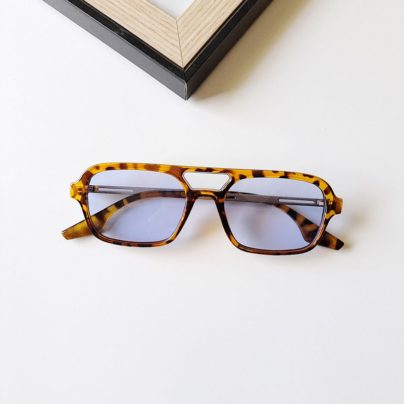 Daily Occasion Retro Leopard UV400 Protection Resin Oval Frame Patchwork Full Frame Kids Sunglasses