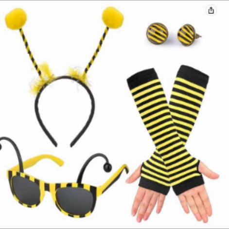 Diadema de Pascua, vestido de fiesta de abejas, accesorios de alas, ropa de abejas, accesorios para el cabello de abejas, conjunto de gafas