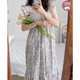 Palace Style Summer Nightdress Women's Ins New Lace Sweet Floral V-neck Girl's Pajamas with Chest Pad Home Clothes