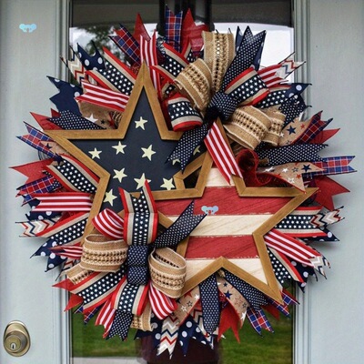Patriotic Wreath 4th of July Patriotic Wreath | 17.7in |