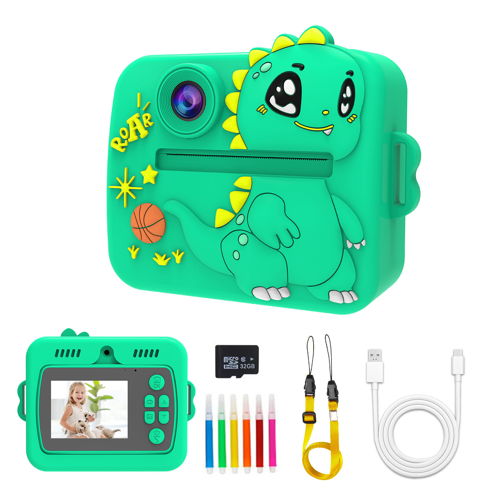 녹색 공룡 + 32G 메모리 카드 + 절묘한 포장