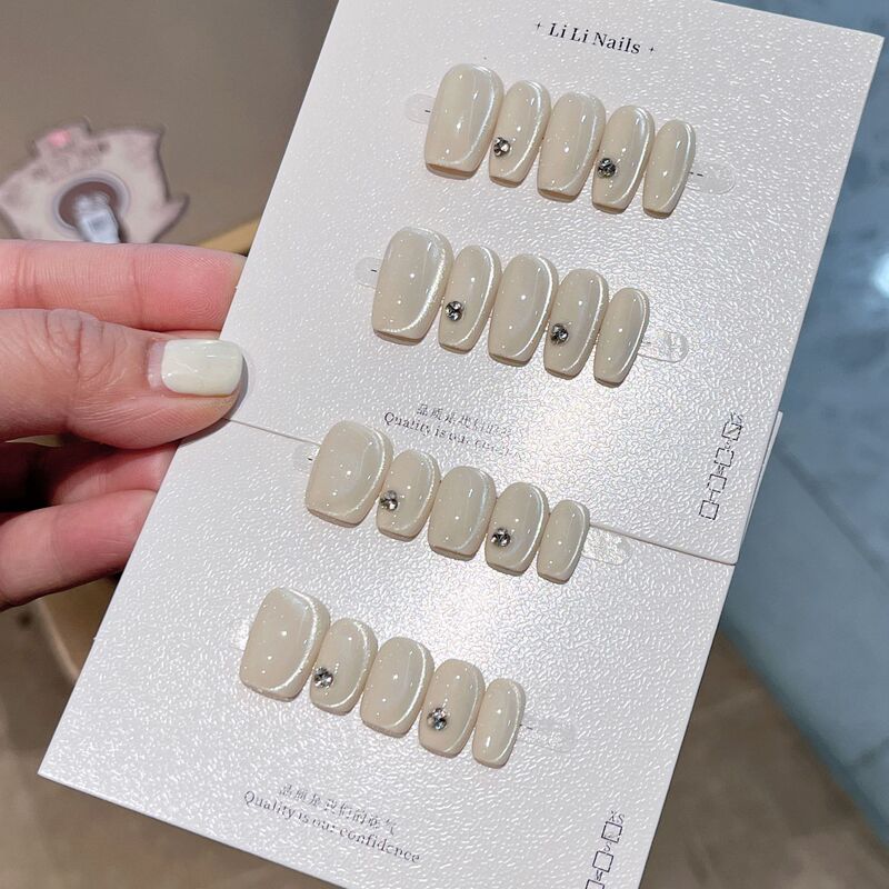 Tiktok Trending Product: Mi Cat Eye Rhinestone-Studded White Diamond Cat Eye Nail Art, High-Quality Wholesale Handmade Wearable Nail Art Tiktok Trending Product: Mi Cat Eye Rhinestone-Studded White Diamond Cat Eye Nail Art, High-Quality Wholesale Handmade Wearable Nail Art