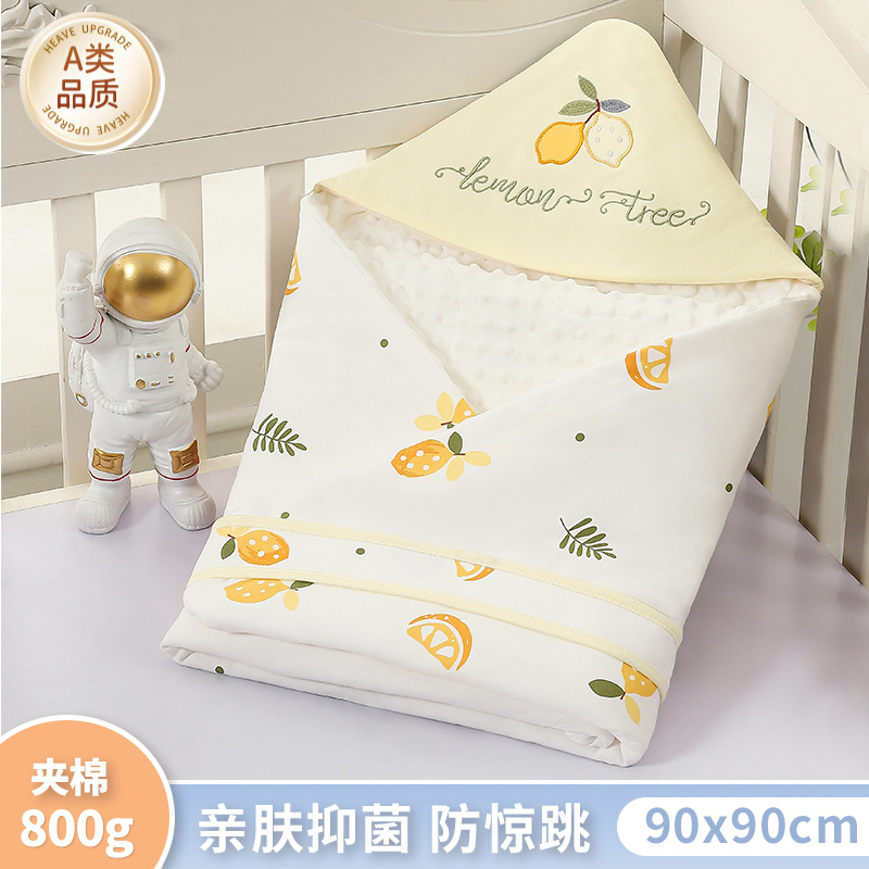 Newborn Baby Spring & Fall Quilt Baby Quilt Type a Pure Cotton Autumn and Winter Quilted Quilt Baby Anti-Jump Wrap