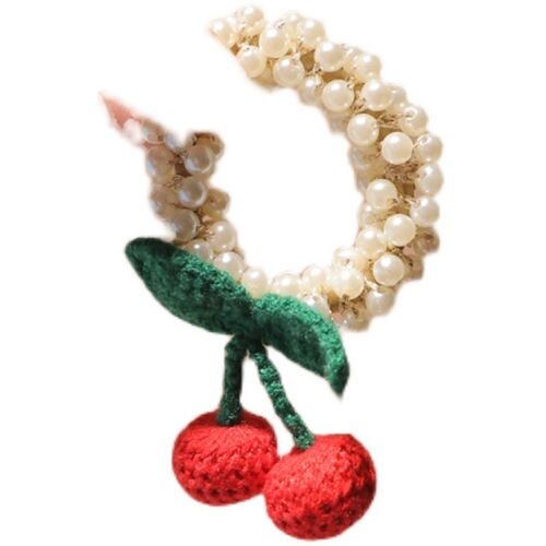 Autumn and winter new sweet cherry hair accessories pearl hair ties that do not hurt your hair hair accessories balls scalp tendons children's hair accessories hair ties