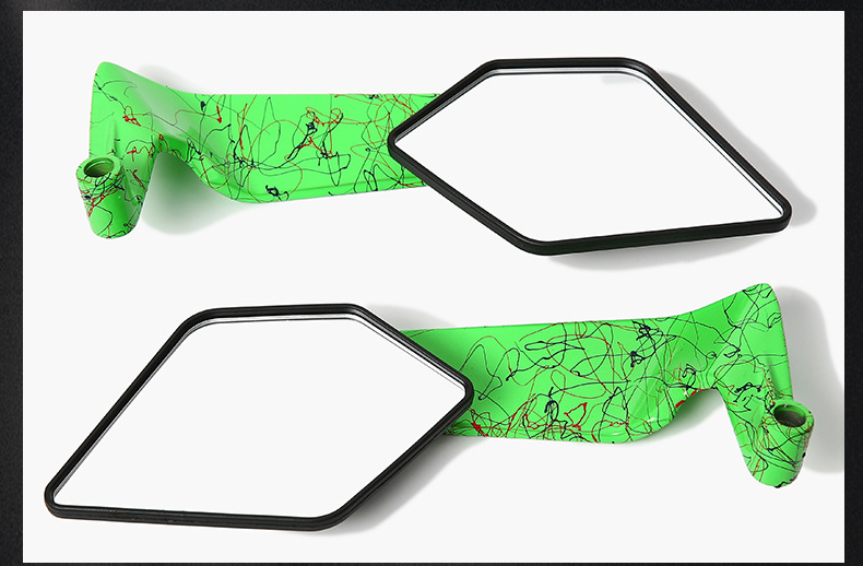 Cross-Border Motorcycle Rearview Mirror, Street Bike, Sports Car Modification, Fixed Wing Reflector, Aluminum Alloy Artistic Pattern Reversing Mirror