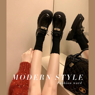 In-Stock Berk Road Ke* Buckle Round-Toe Platform Thick-Soled Women's Loafers