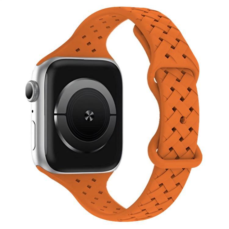 xDfind Butterfly Buckle trenzado correa estrecha de silicona para Apple Watch 42 / 44 / 45 / 46 / 49mm / Ap