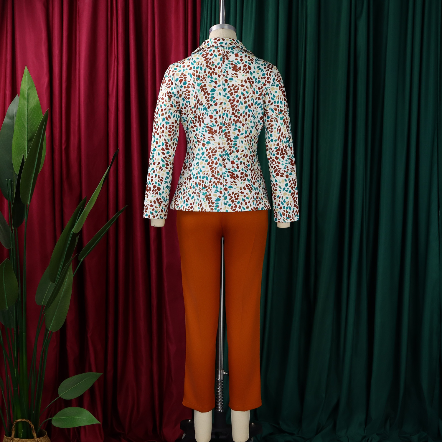 Women's Clothing Women's Fashion Printed Suit Jacket And Slim Fit Pants Two Piece Casual African Style Clothing Set_ecoleips.com