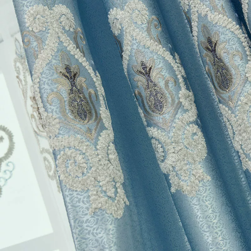 Комплект штор с вышивкой, ткань затемняющая, толстая, для комнаты, двойное открытие, спальня, домашняя обстановка, новая ткань шторы, бесплатная доставка