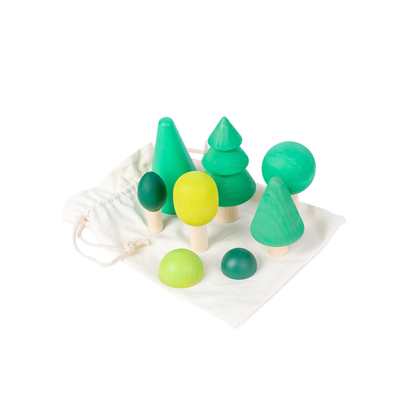 Bloques de construcción de arco iris para niños de madera juguetes bebé color cognición educación infantil altura apilamiento 3-10 años Juguetes