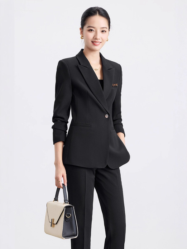 简约气质干练女神范职业西服套装秋冬高级感工作服小西装马甲套装|undefined