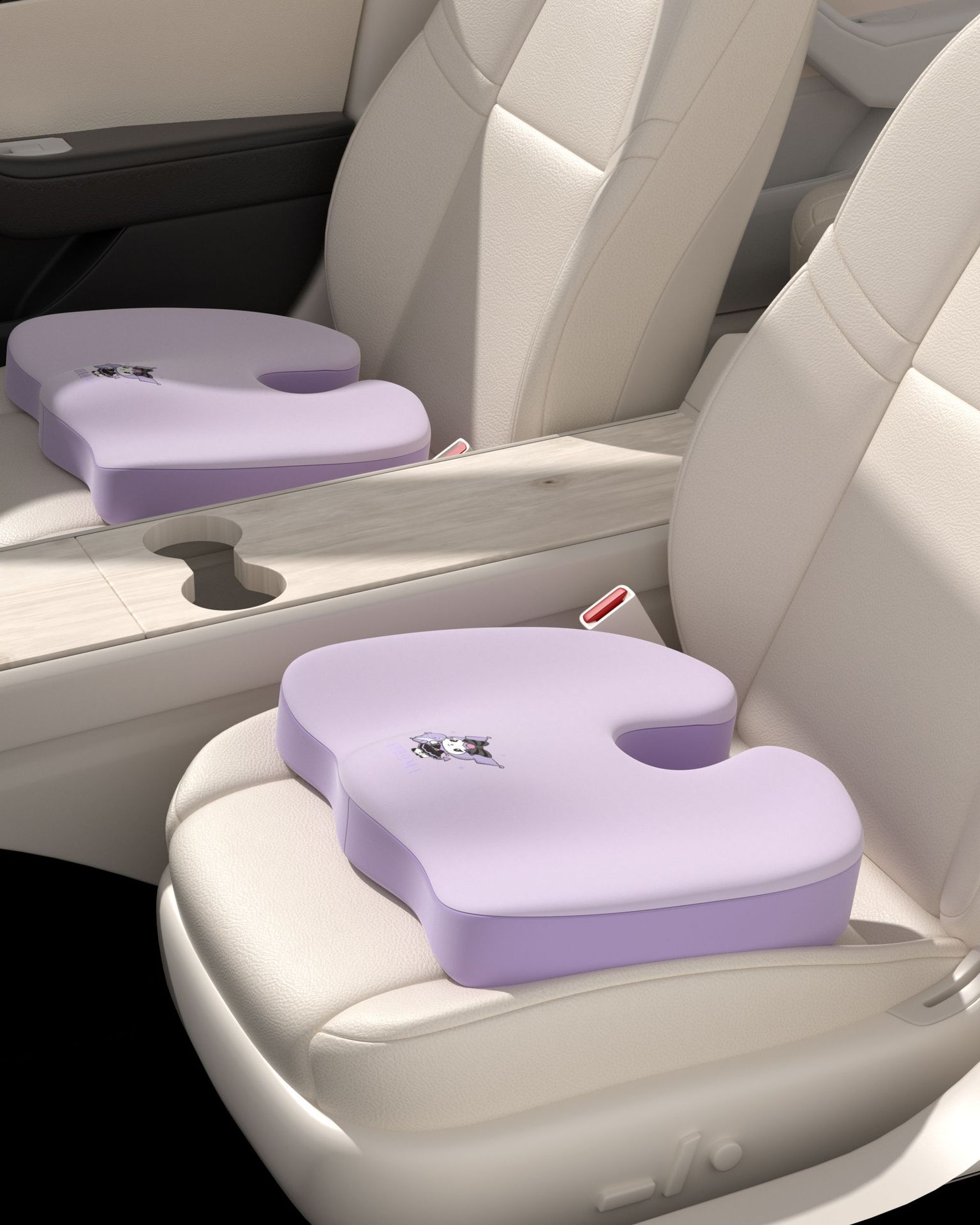 U-Shaped Car Seat Cushion, Breathable Fabric Booster Cushion, Cartoon Seat Cushion, Non-Slip Butt Cushion, Universal for All Seasons