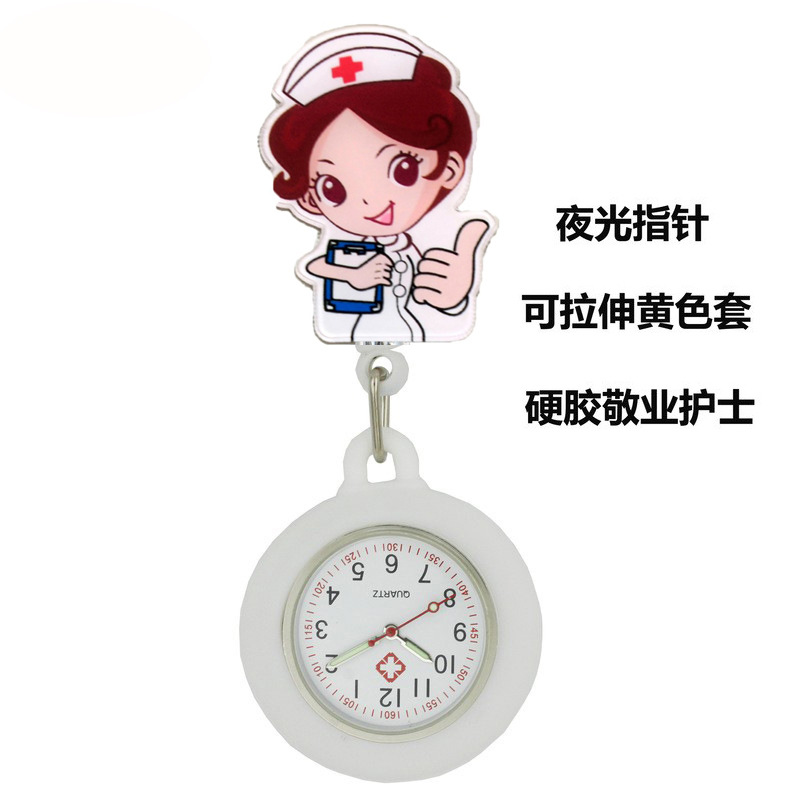 Reloj de enfermera de estiramiento multifuncional luminoso fuerte reloj colgante reloj electrónico digital retráctil de dibujos animados lindo clip cronómetro reloj de bolsillo