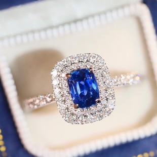 New Arrival 18K Gold Inlaid with Natural Royal Blue Sapphire, Rich Color and Brilliant Fire, Main Stone 1.08 Carats