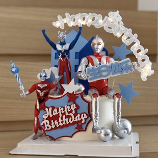 Trendy Ultraman Cake Decoration Figurine Zeta Zero Geed Children's Boys' Birthday Decoration Topper