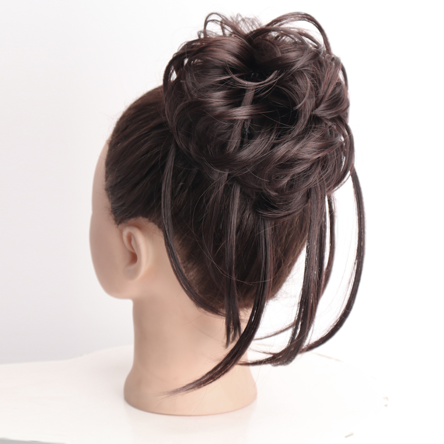 Anillo de pelo de peluca de goma desordenada extensión esponjosa cabeza de pelo de caballo de alta temperatura anillo de pelo de seda