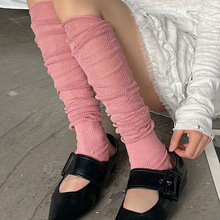 欧美小众设计袜子女高筒个性辣妹风踩脚袜套小腿堆堆及膝长袜ins