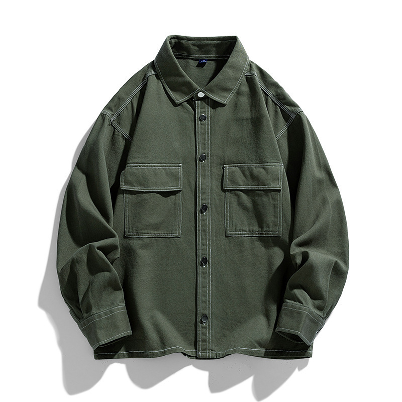 MT - 2362 camisa de alta calidad de datos pesada de moda de algodón lavado con agua