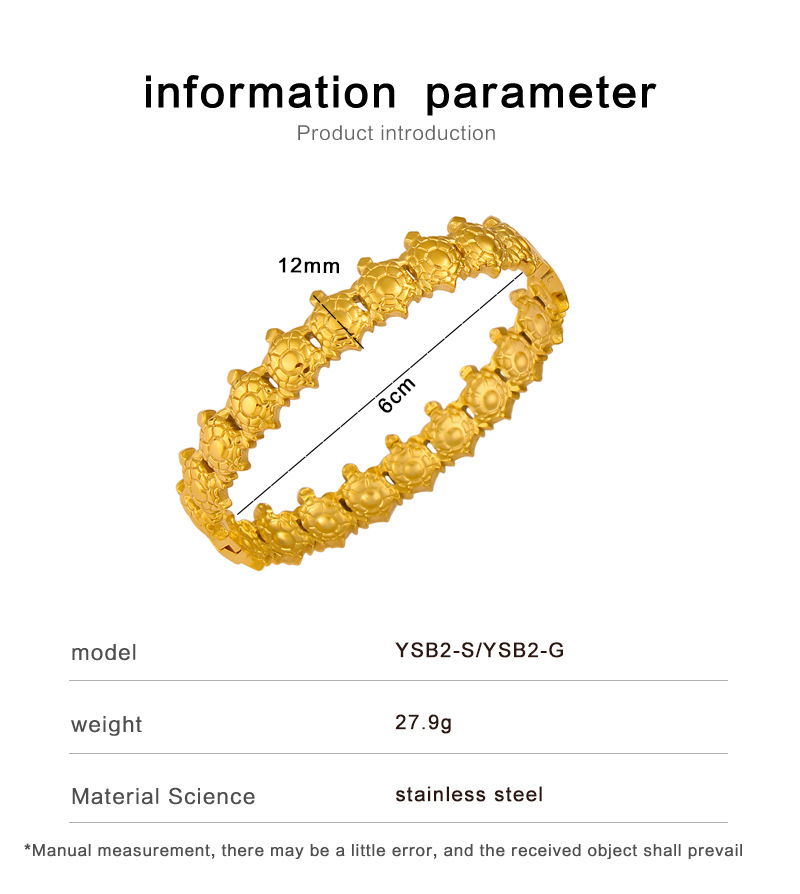 35g Weight PVD Coated Gold Plating Process 18K Real Gold Plated Plating Material Bangle Classification 1 Piece Quantity Holiday, Daily Occasion 304 Stainless Steel Material Tortoise Pattern Women's Gender Retro, Classic Style Style Waterproof Non Tarnish, Plating Craft PVD Coated Real Gold Plated Tortoise 304 Stainless Steel Retro Classic Style Waterproof Non Tarnish 304 Stainless Steel Bangle 无