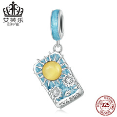 艾芙樂跨境原創塔羅牌太陽吊墜手鍊 純銀s925滴油卡牌墜子SCC2264